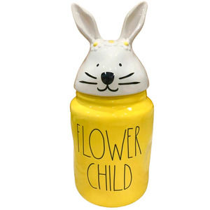 RAE DUNN Flower Child Bunny Canister